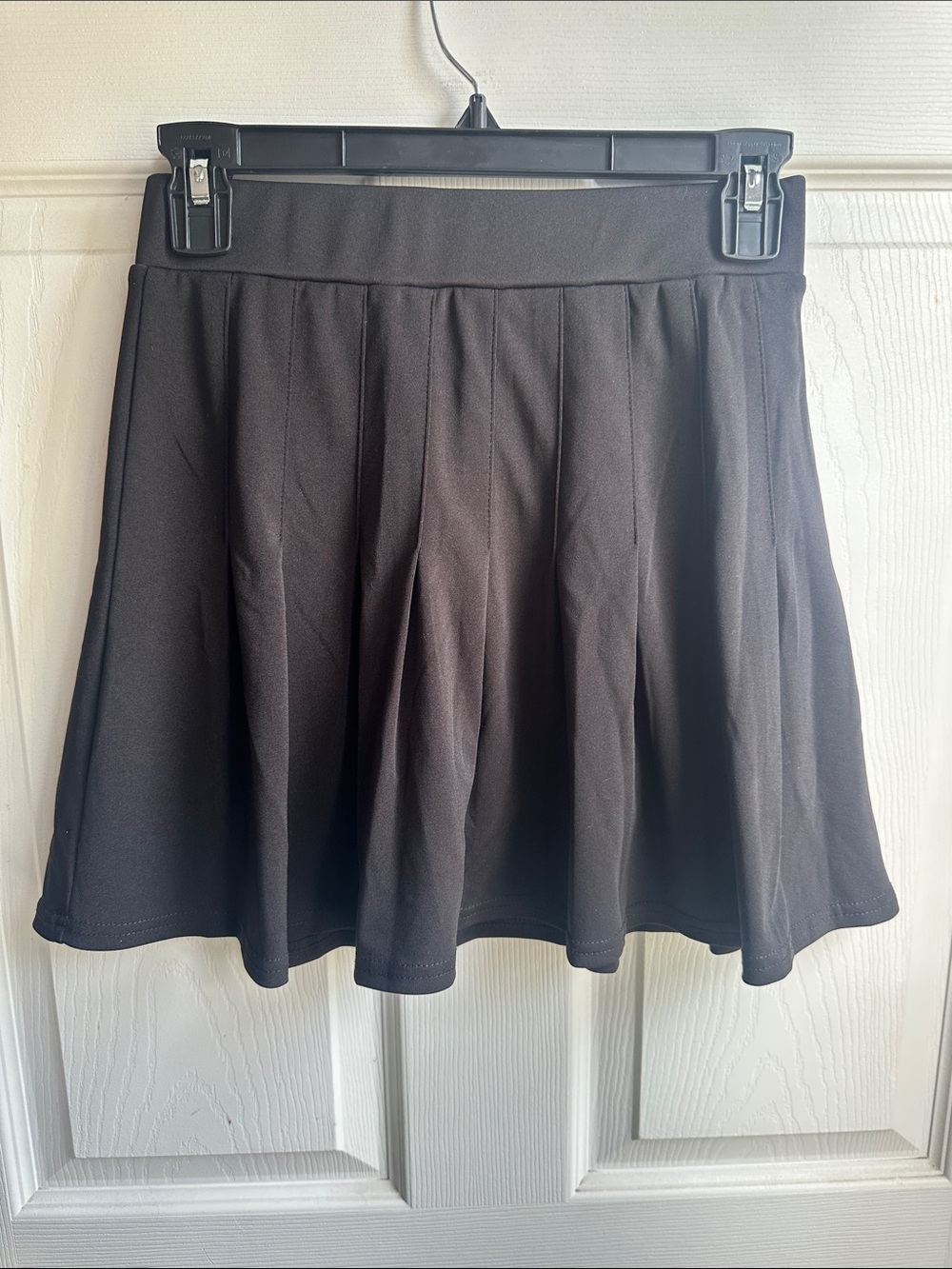 Black Pleated Circle Skirt for Women